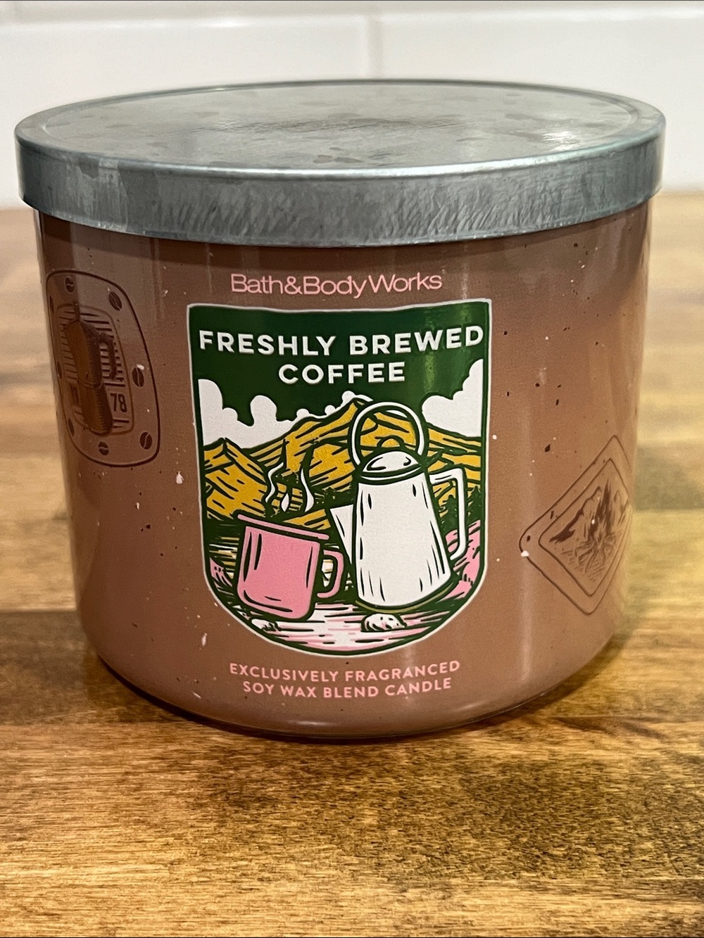 Bath & Body Works Freshly Brewed Coffee Candle - Pink, Silver - Picture 1 of 1